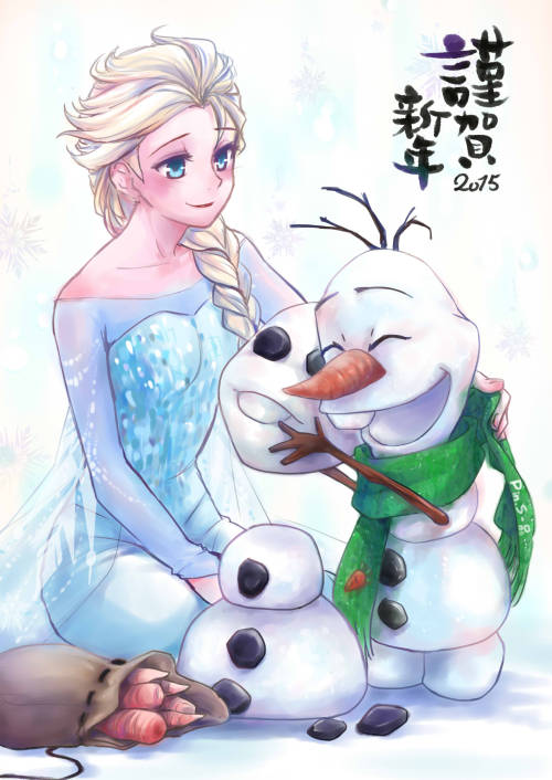 pins-pin:2015 HAPPY NEW YEAR~ A snowman builds a snowman 堆雪寶的雪寶W 