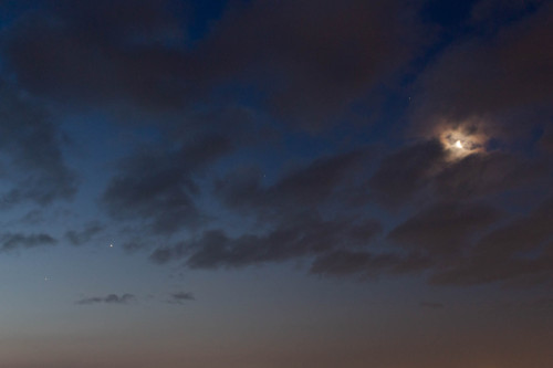 NO WAR(from right to left) Moon, Saturn, Mars, Venus, Jupiter(Apr. 25, 2022)