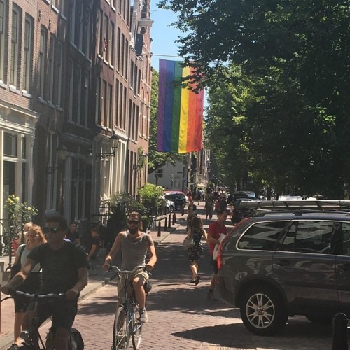 Amsterdam looks amazing draped in rainbows! ❤️️‍ #pride #prideamsterdam #loveislove #amsterdam #