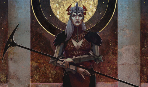 qissus:Hi folks! I’m selling Flemeth, Hawke and (finally) Leliana as prints over at my Society6 shop