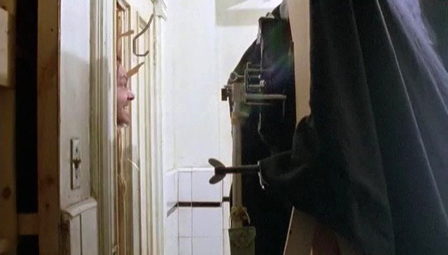 the-overlook-hotel:  Filming jack Nicholson’s iconic “Here’s Johnny!” moment