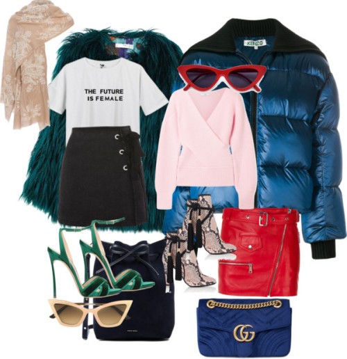 Weekend shenanigans! by sam-petit featuring high heel shoes
Tome cut out shoulder top, $750 / White t shirt / Kenzo puffer jacket, $910 / MANGO blue coat / Manokhi mini skirt, $585 / Topshop denim mini skirt / Philosophy di Lorenzo Serafini snake...