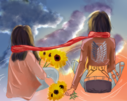 a-zzurra: sunflowers symbolise a long life and loyalty  AOT Week Day 6: Growth Option B: Favourite Character Development  