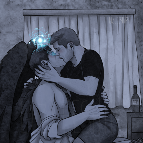 lizleeships: When the makeout’s so good your angel boyfriend’s about to dematerialize (Don’t repost)