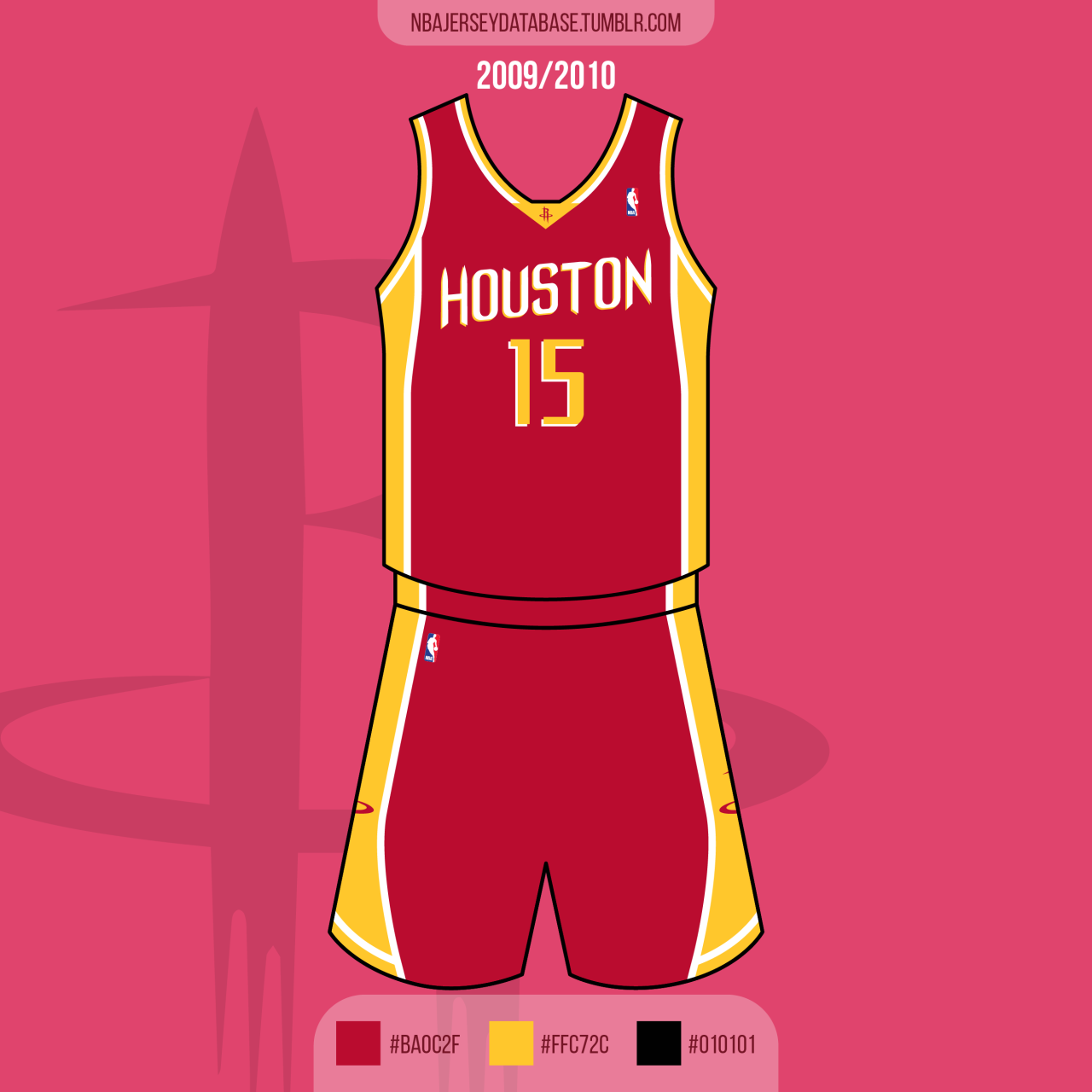 NBA Jersey Database, Houston Rockets Alternate Jersey 2009-2010