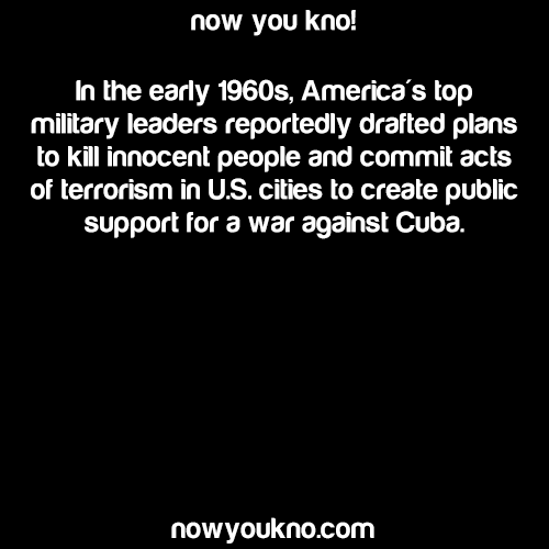 nowyoukno:  Now You Know (Source)  Doesn’t surprise me in the slightest. It’s no different than about 12 years ago to get a war with people living somewhere with lots of sand, oil and different ideals, faith and way of living. ‘Murrica