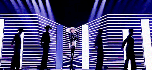Eleni Foureira performing Fuego at Eurovision 2018.Tamta performing Replay at Eurovision 2019.