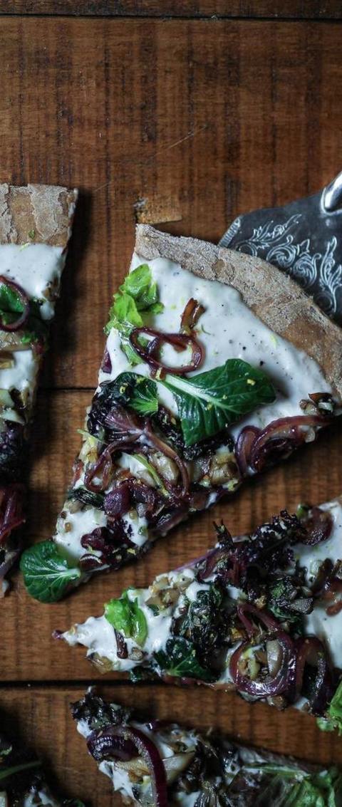 Vegan Recipe - Vegan Alfredo And Mushroom Pizza