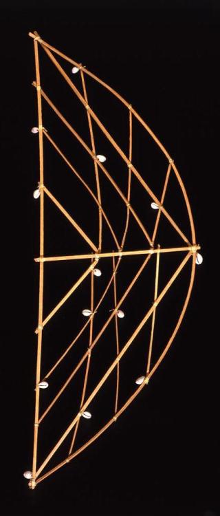 newguineatribalart:Micronesian navigation charts were not a map. The charts were never carried out t