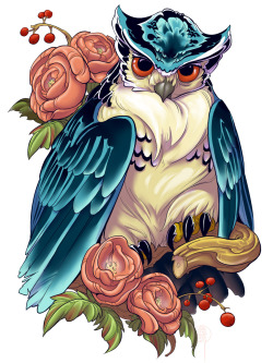 awesomedigitalart:  irezumi design: owl 002-001: