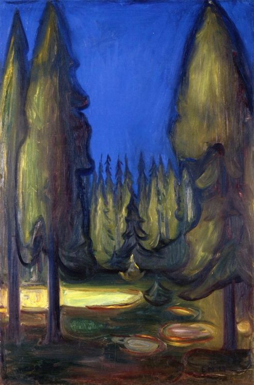 Dark Spruce Forest   -    Edvard Munch, 1899Norwegian,  1863 - 1944Oil on canvas, 90.5 cm (35.63 in.