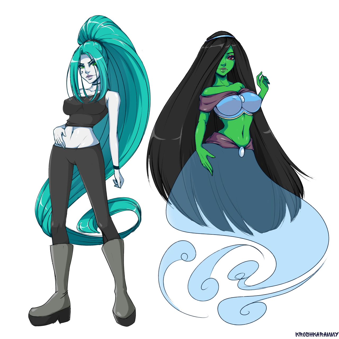 kroshkarammy:   Ember and Desiree (Danny Phantom)   &lt;3 &lt;3 &lt;3