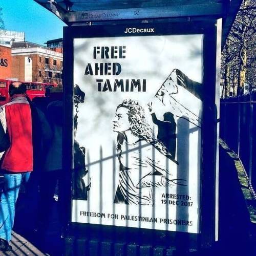 remikanazi: “Free Ahed Tamimi” poster seen at a bus stop in London