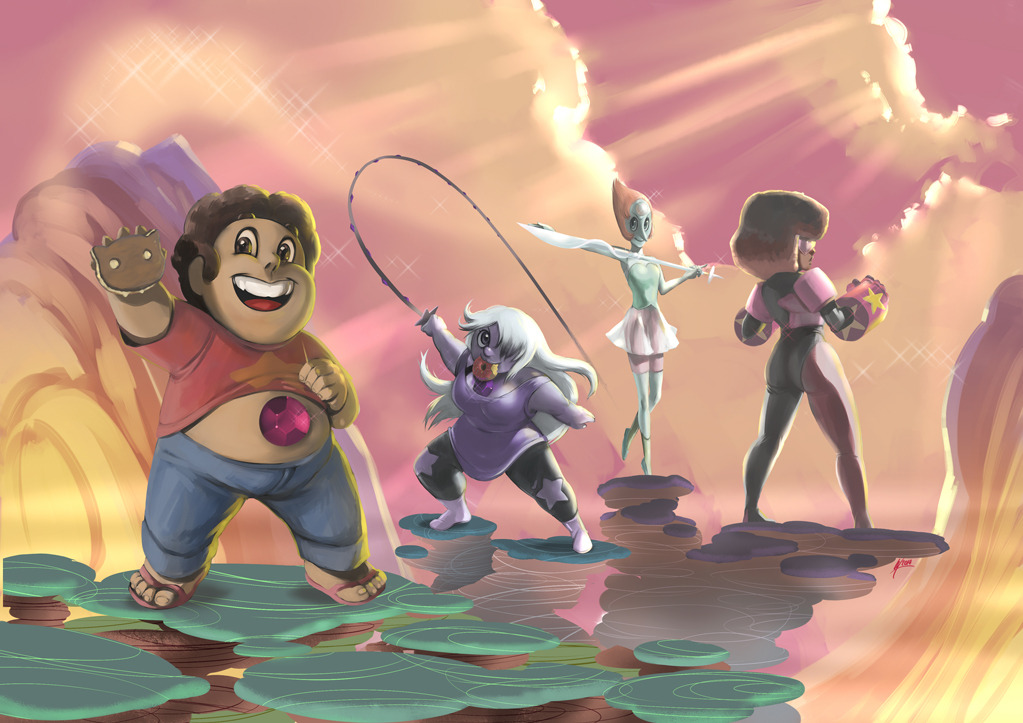 funismajin:  Finished painting my Steven Universe print for Kaizokukon. Hooray? :’D