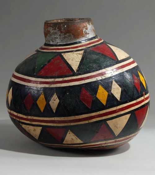 Africa | Painted calabash from the Nupe people of Nigeria | Gourd, commercial pigments