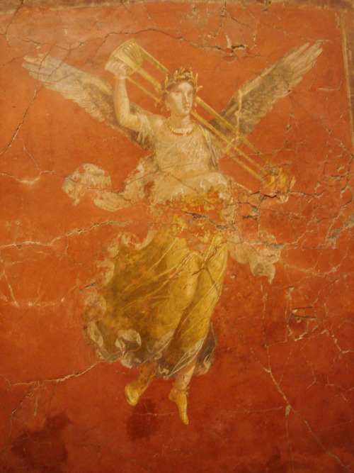 harmonia-harmonia: Winged Victory bearing a tripod (Wall painting,Pompeii, 64 AD)