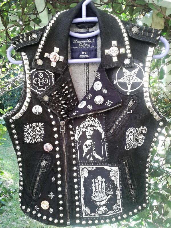 bloodyqueefs:I finally finished the occult/nature themed vest. It’s for sale. If