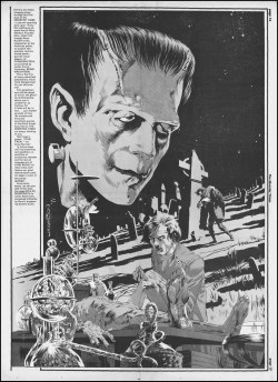 brudesworld: Bernie Wrightson Frankenstein centerfold poster from Monster Times #1 (1972) http://fantasy-ink.blogspot.com/2009_12_01_archive.html 