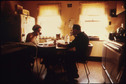 bonjour-ka:  Mr. And Mrs. Wallace A. Wolf Eating Breakfast before He Leaves for His Job as an Automotive Mechanic …, 10/1974 by The U.S. National Archives on Flickr.