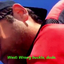 idjitlovespie: Misha trying to fix his life vest [x] 