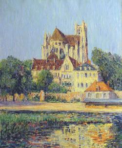 fleurdulys:La Cathedrale d’Auxerre - Gustave Loiseau 1907