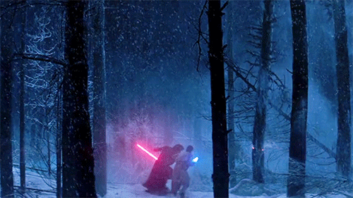 reylox:kylo ren + rey // forest fight