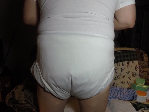 badlab13:  Thick cloth diapes for you tonight sissy and a onesie as well. You’ve had a lot of bottles this evening and I don’t want you wetting the bed. There nice and snug and no upstairs we go and I will give you your bedtime medicine and get your