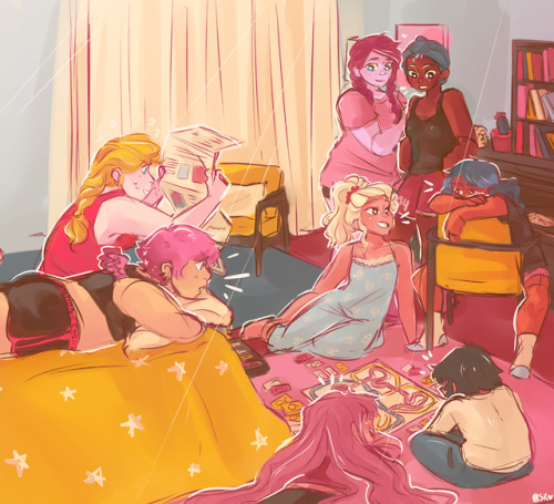 blueskittlesart:princess sleepover! 