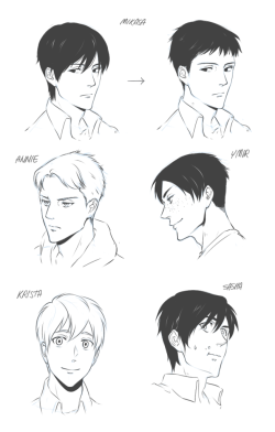 attackonzombie:  miyajimamizy:  Genderbent Shingeki No Kyojin 104th female trainees. Just wanted to see how their genderbent would look like in my version. Thou I really like how short hair Mikasa and Sasha turned out.  THIS IS RELEVANT TO MY INTERESTS