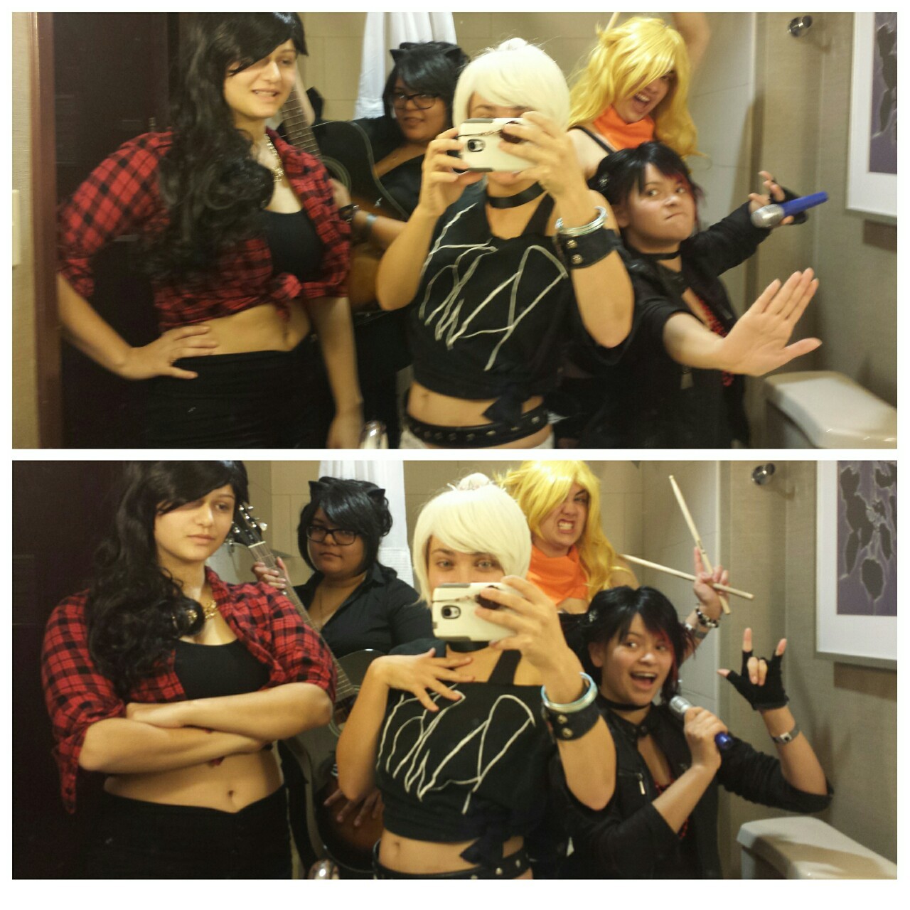 livi-centric:  Day 1 of sacanime is tomorrow so we decided to test out our RWBY Rock