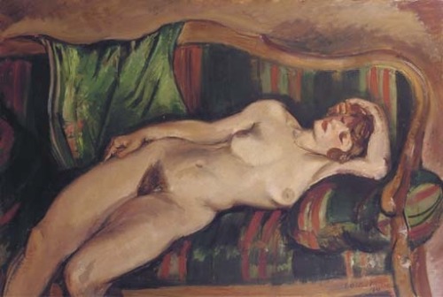 dentelledeperle: Achille Emile-Othon Friesz Grand nu au canapé vert, 1927