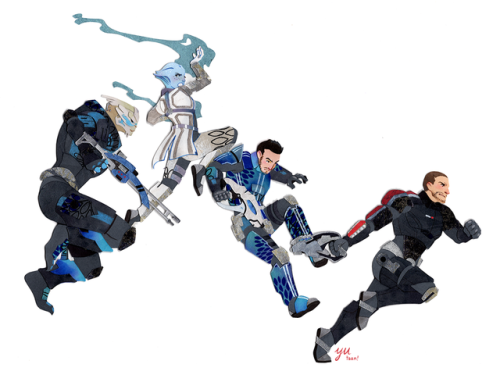 yutaan:Papercraft commission of Garrus, Liara, adult photos