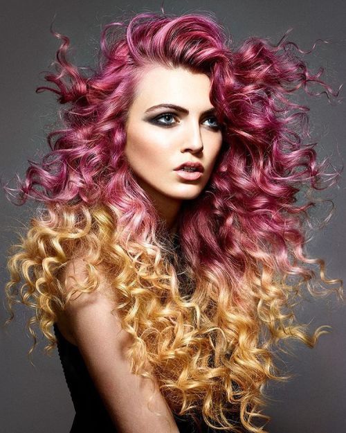 By James Earnshaw #hairdye #pinkhair #hairstyle #hairfashion #hairdo #blonde #pink #curls #curlyhair