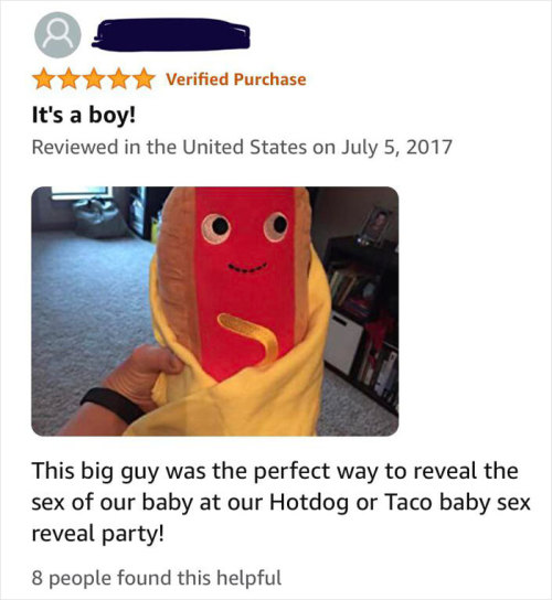 Picture description:An amazon review with a blotted out user name, 5 stars for a verified purchase o