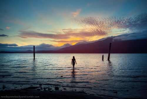 Sunset dip in Lake Quinault. Olympic National Park, Washington. August 27th, 2016.