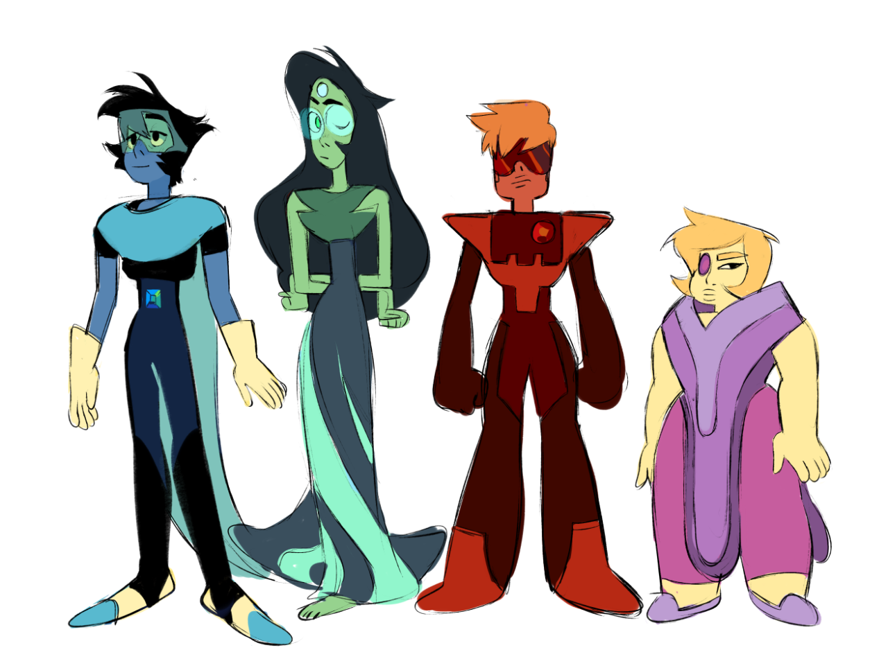shacklefunk:  i said id revisit my old gemstuck au, and,,,yea updates for all the