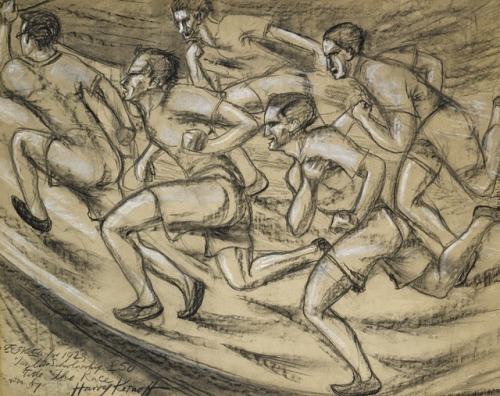 thunderstruck9:Harry Kernoff (Irish, 1900-1974), The Race, 1923. Chalk and charcoal, 19 x 24 in. 