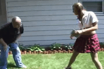 skipperbob49:  Ball busting in the backyard… lucky guy!
