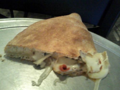 Late lunch.  (Yes that’s a family sized Pepperoni, sausage, mushroom, onions, and black olive Stromboli) 