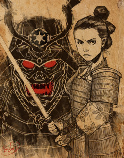 metal-maniac-starship-mechanic:  Star Wars Samurai by KendallHaleArt  