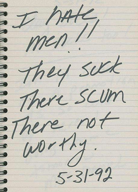 popculturediedin2009:  A page from Anna Nicole Smith’s diary, 1992   *they&rsquo;re