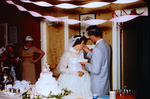 My mom’s cousin Cora at her wedding  - 1959