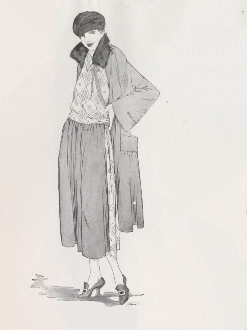 Vogue magazine, France.1er janvier 1921.Dessins de mode.