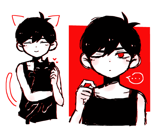 cw; horror + omori spoilers — basil doodles