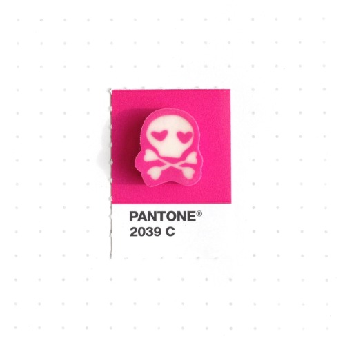 Pantone 2039 color match. Tiny pink skull eraser I bought for my daughter (which she lost soon after