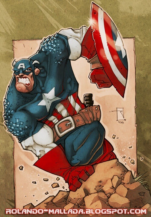 Porn comicbookartwork:  Captain America by Rolando photos