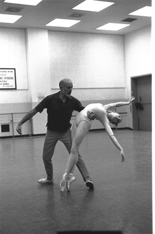 Jerome Robbins and Gelsey Kirkland in rehearsal for Dances at a Gatheringph. Martha Swope