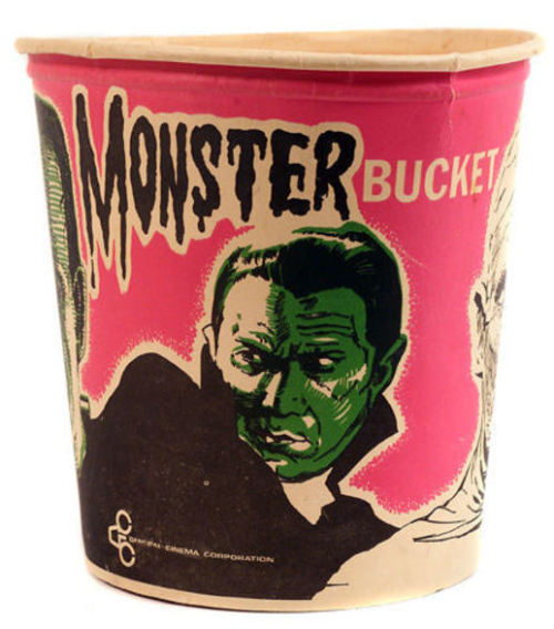 ronaldcmerchant: Bela Lugosi on a popcorn bucket- early 1960′s.