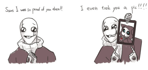 crescentdf:  Gaster :But after that ,Sans had a stomachache because he ate too much ketchup.(´･_･`)Sans :Dad!!!!!!!(  ;ﾟдﾟ)