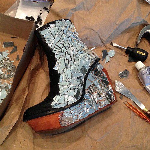 whatevertron: taherehmafi:  the evolution of the SHATTER ME shoes! i made these using a pair of old 